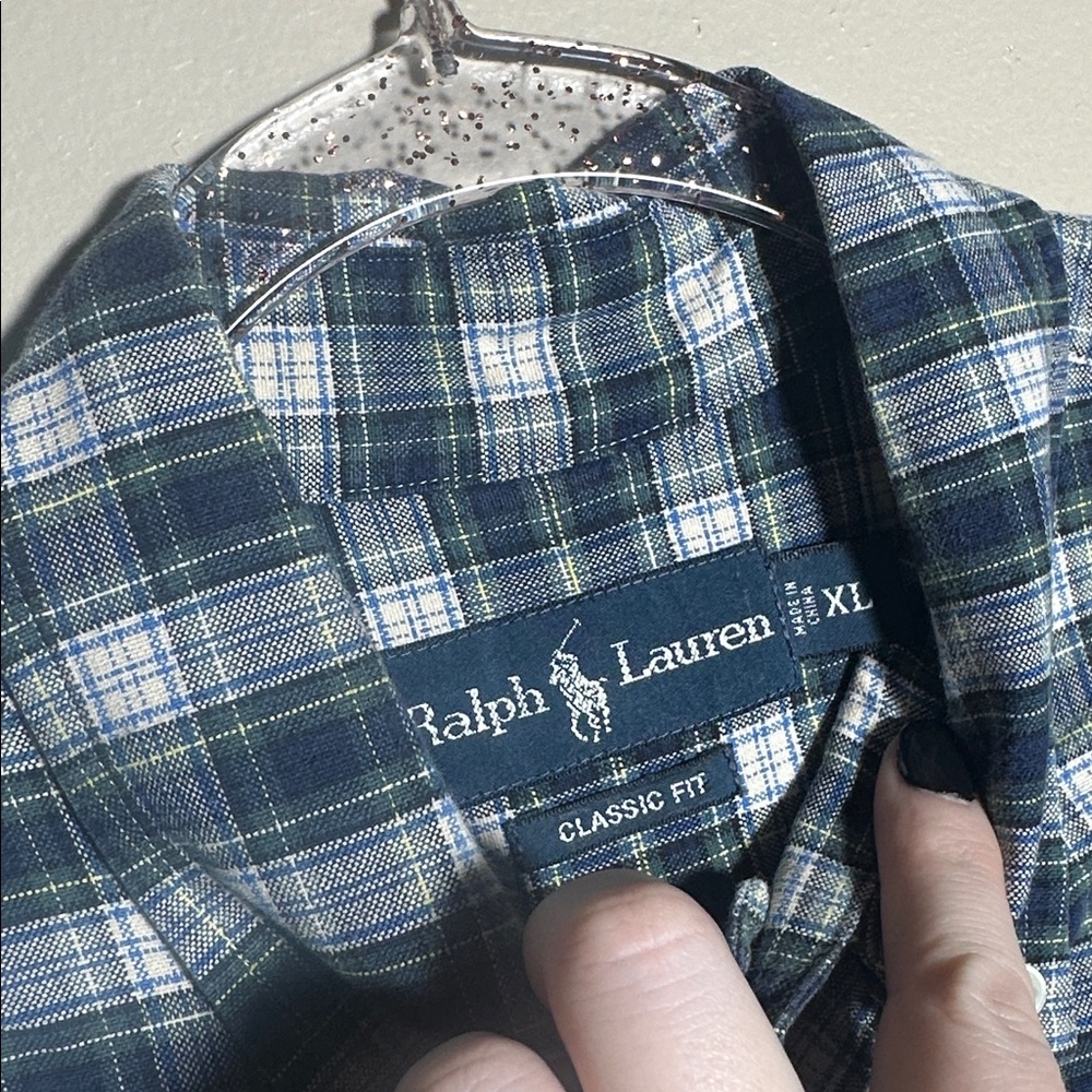 Ralph Lauren Men’s XL Plaid Classic Collared Polo Button Up Long Sleeved Shirt - Picture 2 of 3